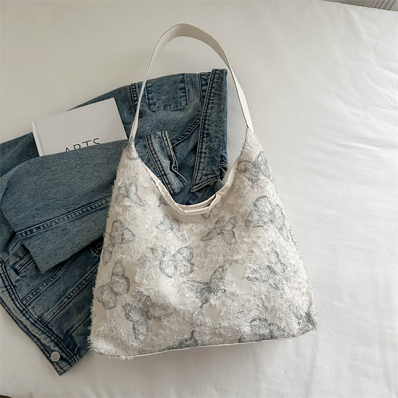 Bolsa de mujer de Mori, bolso de hadas de encaje fresco de verano, bolso de hombro de tela original.