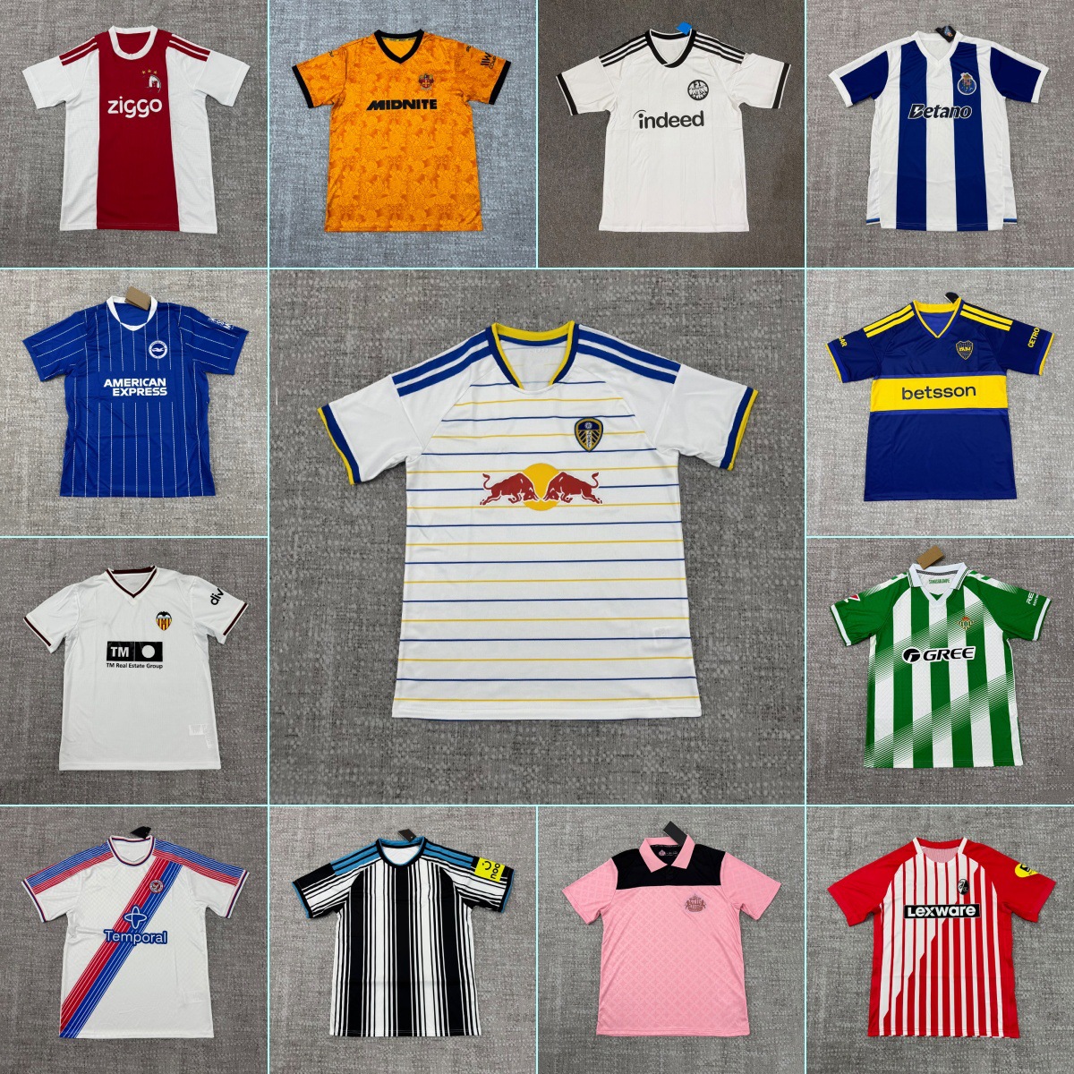2627 football jerseys: Porto, Lisbon, Leeds United, Crystal Palace, West Ham, Boca Juniors, Frankfurt football kits
