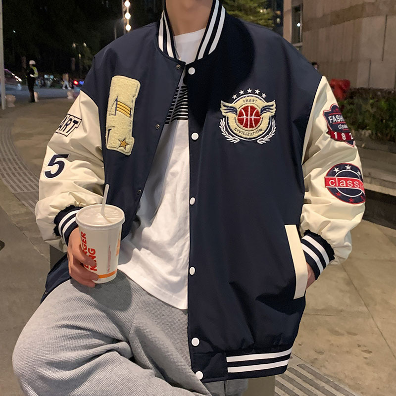 Uniforme de béisbol estadounidense hombres otoño e invierno marca de moda japonesa chaqueta de piloto suelta chaqueta de pareja Top casual de los hombres