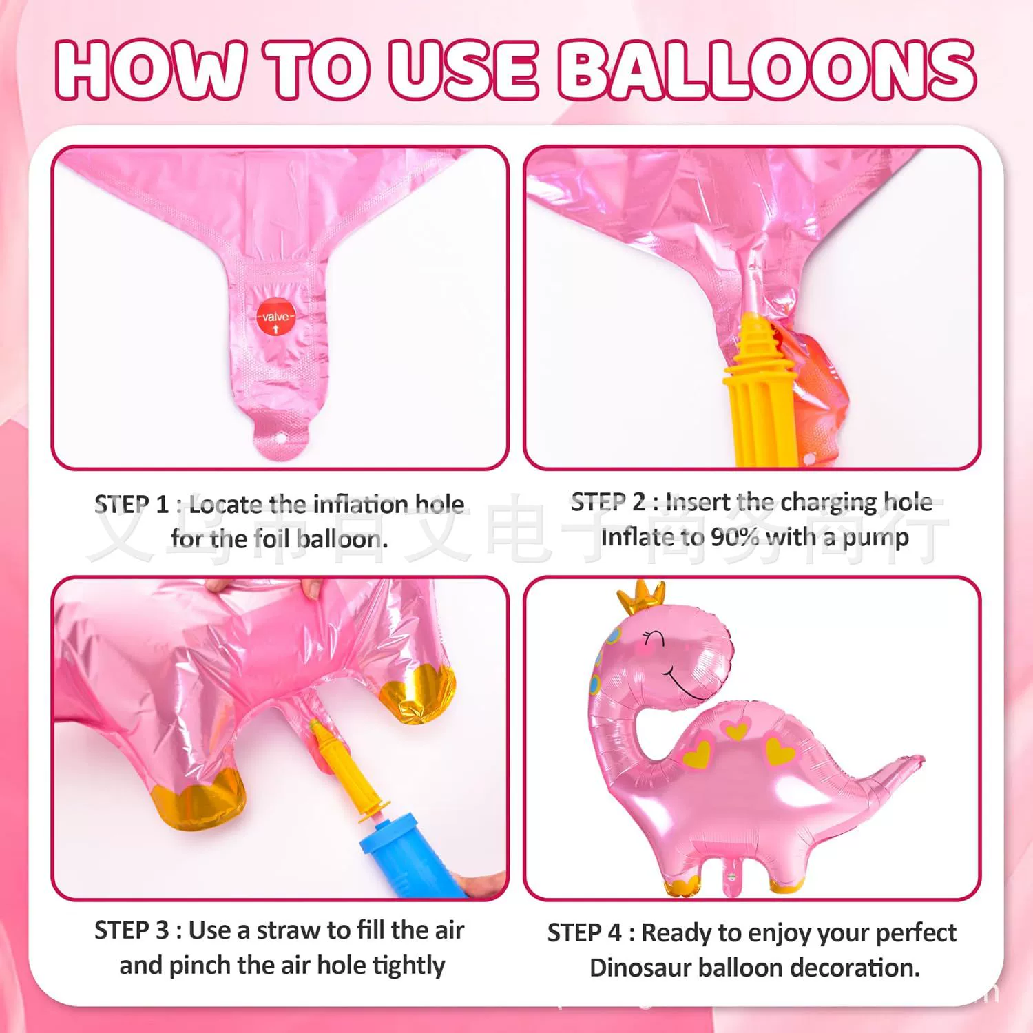 (Cross-border trading), fuchsia digital dinosaur, balloon, children's set, evening dress, new collection