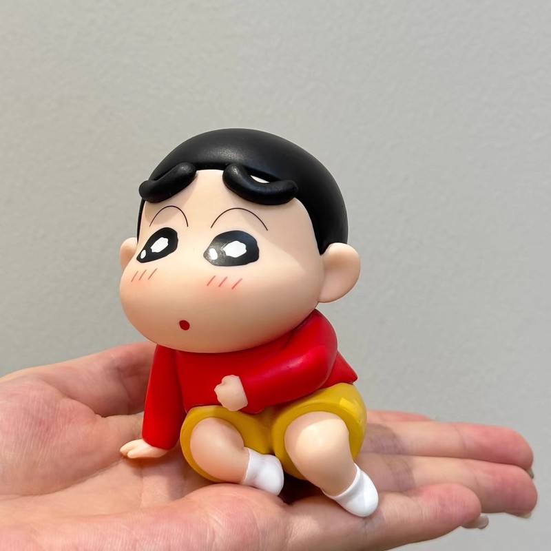 蜡笔小新蜡笔小新跌倒屁屁小新手办卡通可爱动漫潮玩公仔桌面摆件|undefined