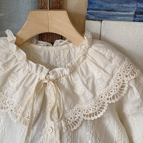 Little Girl Dress 2024 Spring and Autumn Baby Girl Collar Lace Dress Fashion Children Long Sleeve Princess Dress Korean Version
