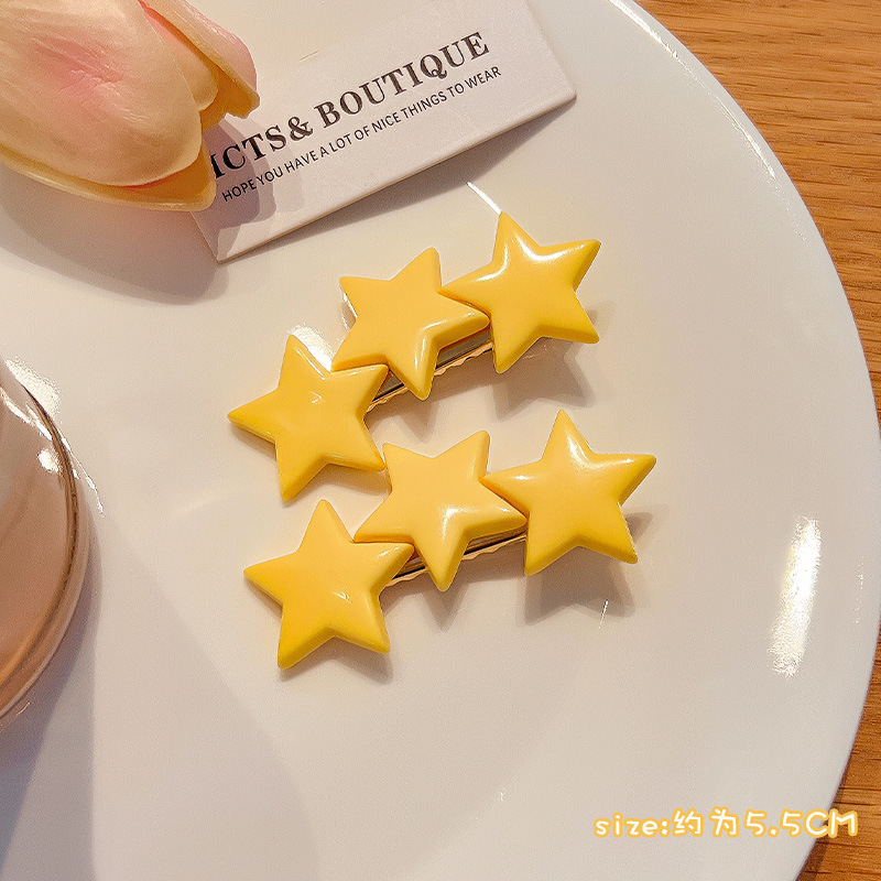 Blue Cloud estrella horquilla hembra lindo dopamina flequillos clip lateral horquilla frente duckbill BB clip tocado