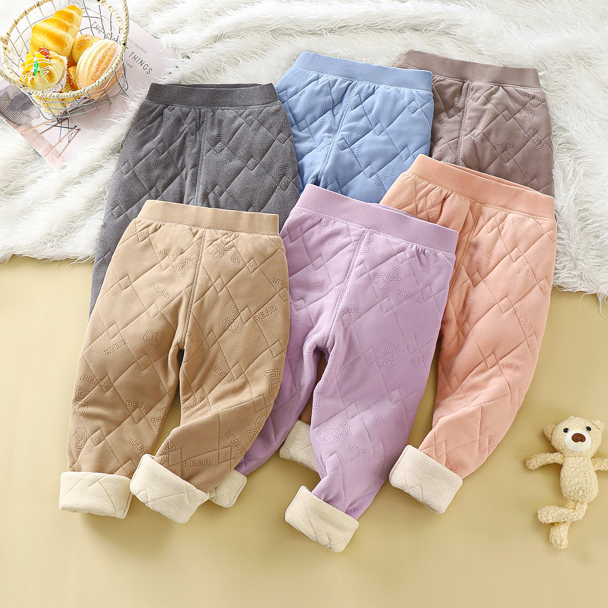 校服神器秋冬儿童棉裤男童保暖御寒裤三层加绒加厚女童打底裤