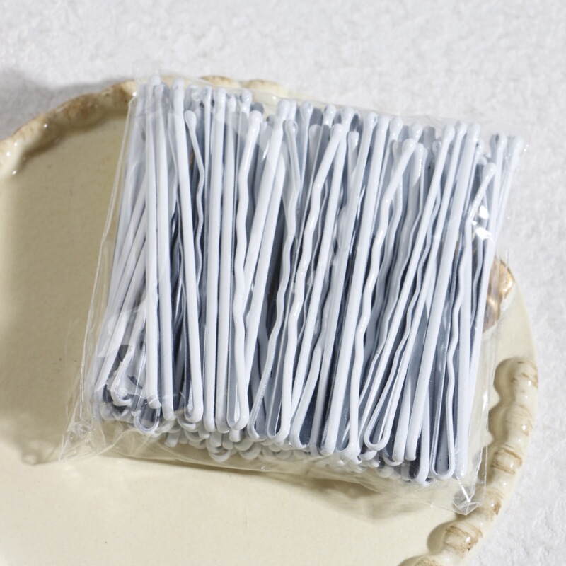 Basic White 5.5cm Bobby Pins, 50/100 Pieces Per Bag, Spray-Painted Steel Clips for Stray Hair, Bangs, and Updo Styling Basic White 5.5cm Bobby Pins, 50/100 Pieces Per Bag, Spray-Painted Steel Clips for Stray Hair, Bangs, and Updo Styling