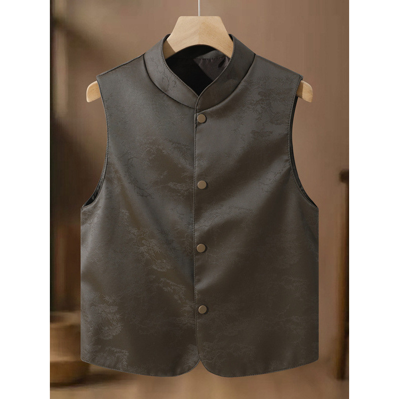 Chinese-Style Spring and Summer New Song Brocade Jacquard Chinese-Style Vest for Women Versatile Sleeveless Sleeveless Vest Fashionable