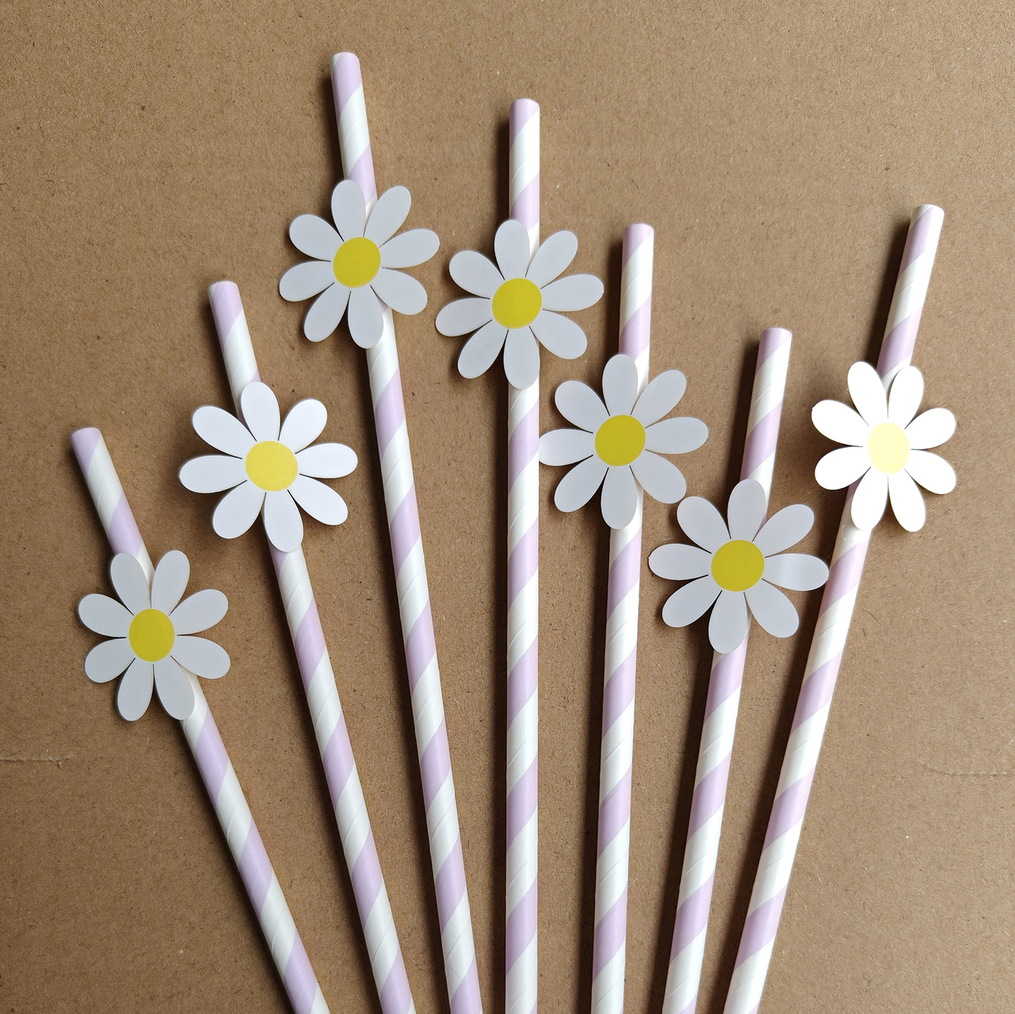 Flores de paja decoración fiesta papel paja margarita desechable postre pastel bar bebida paja