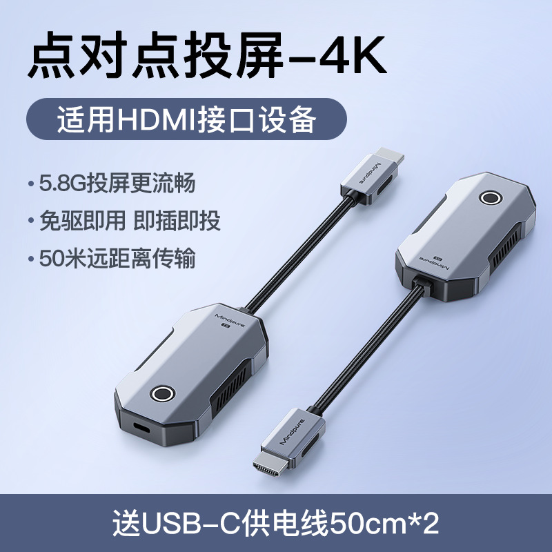 Transfronterizo punto a punto proyector de pantalla teléfono móvil computadora conectada TV 4k HD transmisión de pantalla HDMI proyector de pantalla inalámbrico