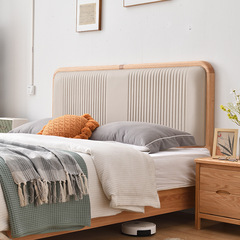 Red Oak Solid Wood Bed Nordic Japanese Pure Solid Wood Bed Pneumatic High Box 1.8M Natural Wood 2M Master Bedroom Solid Large Bed