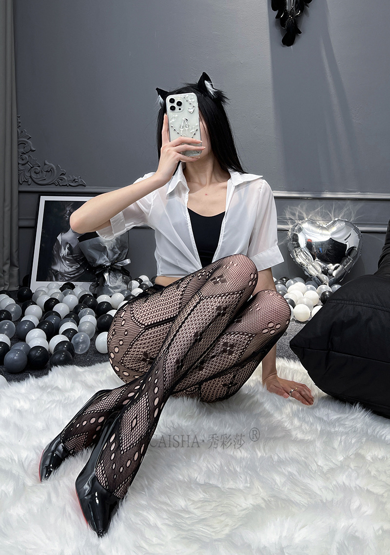 Ultra-Thin Black Lace Stockings, Plus Size Hand-Tearable Pantyhose, One Size Intimate Wear — detail image 6