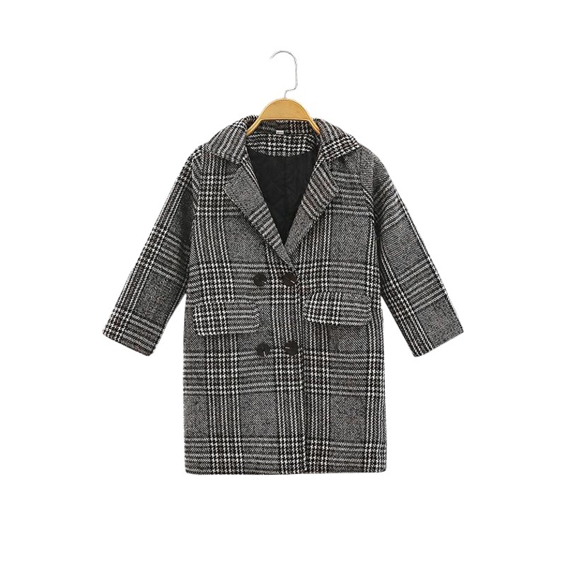 Spring, autumn and winter new children's clothing children's thousand birds plywood coat big girls padded coat a generation of hair