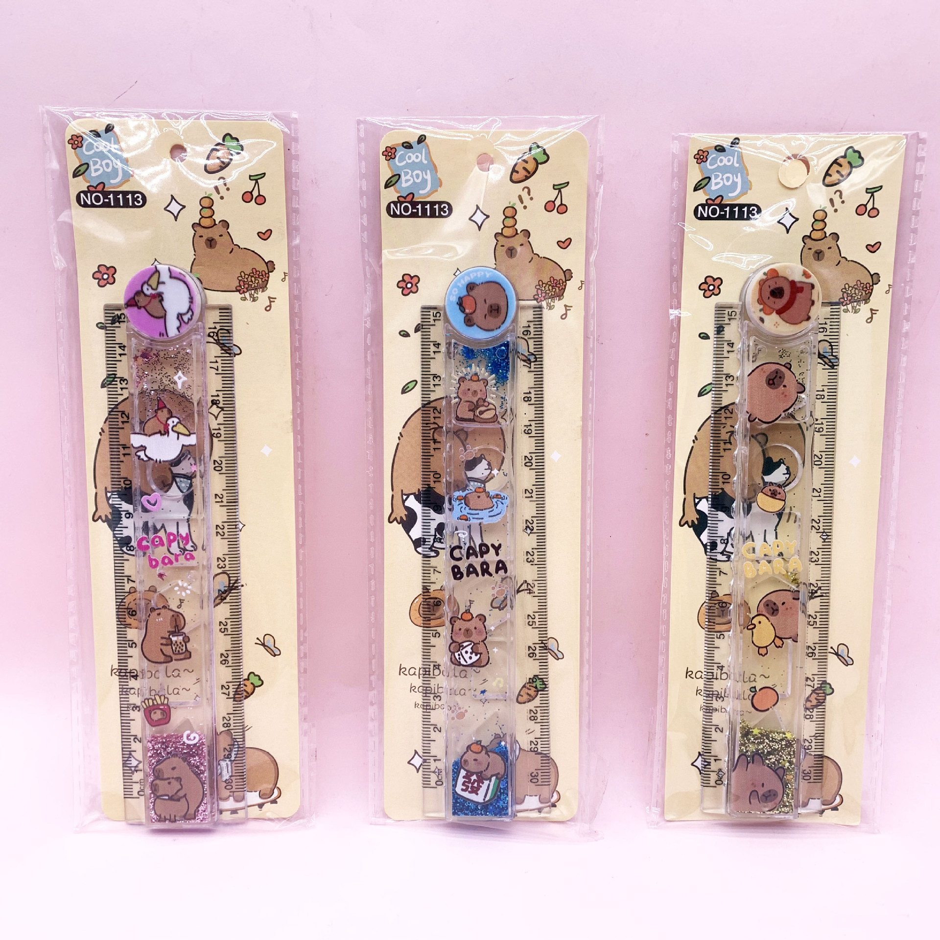 Valor facial alto 30cm alargado regla de arena flotante plegable con líneas onduladas lindas para estudiantes especiales de dibujos animados regla recta