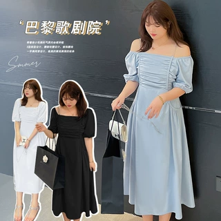 2273轩辰大码女装韩版复古方领收腰连衣裙子胖MM显瘦链条长裙批发