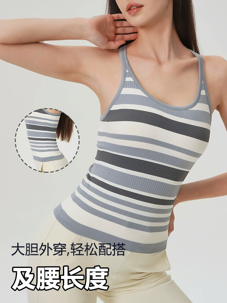 T-shirt, protective underware, double-layer bra top for yoga sleevless, beautiful back, E18