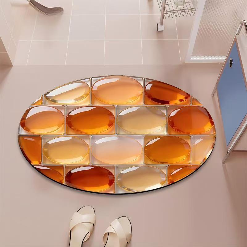 Cross-Border Dropshipping of Light Luxury 3D Visual Diatomaceous Earth Floor Mats for Bathrooms, Water-Absorbent Non-Slip Foot Mats, and Wear-Resistant Door Mats