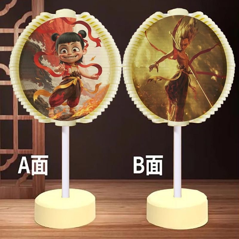 哪吒旋转棒儿童脸谱斐波那契螺旋树卡通魔童闹海棒棒糖解压摆件|undefined