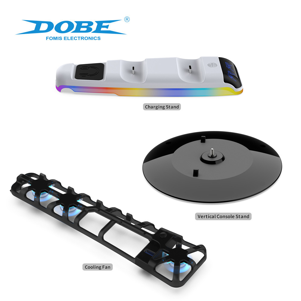 PS5slim host colorido RGB mango superior cargador PS5slim ventilador de enfriamiento disco soporte vertical