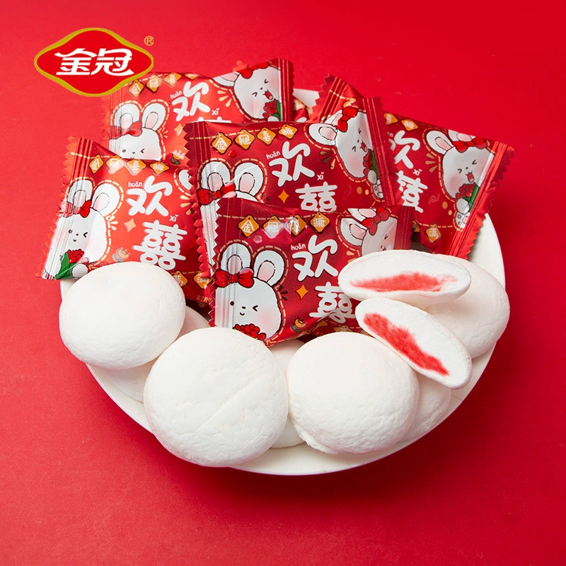 Конфета-сэндвич с клубничным вкусом на 1 фунт, Huanxi Marshmallow, свадебное памятное изделие, оптовая продажа