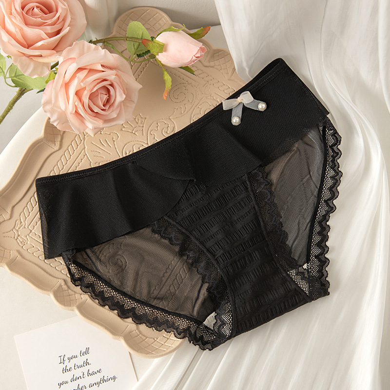 Ropa interior de encaje sexy de satén puro francés