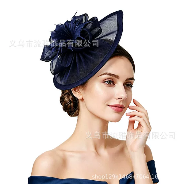 Popular Amazon floral headpiece, feather headpiece, exaggerated hat for runway shows, parties, and horse racing events