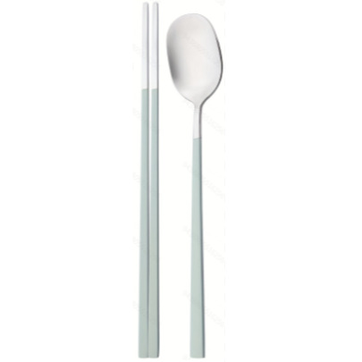 Juego de Cuchara y Palillos de Acero Inoxidable con Mango Cuadrado Degradado para Restaurante y Hotel image 28