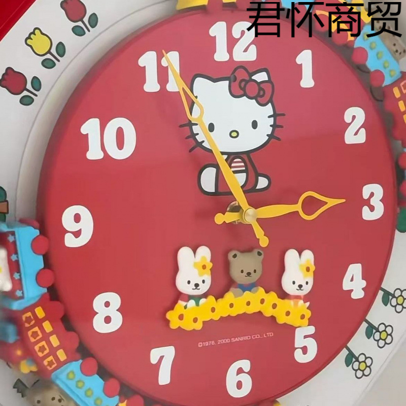 小火车钟表挂钟客厅挂墙摆放式台式高级感装饰摆件卡通可爱高颜值|undefined