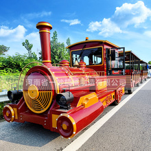 大型無軌觀光火車景區電動觀光火車商用兒童蒸汽火車戶外游樂設備