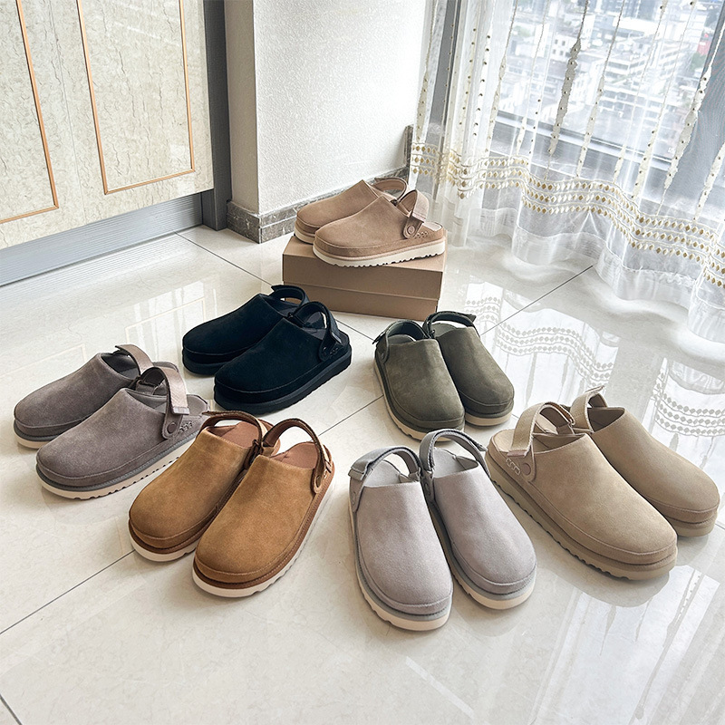 In-Stock Ug2025 New Women's Closed-Toe Slippers Venus Warm Thick-Soled Birkenstock-Style Casual Cross-Border Couple Shoes