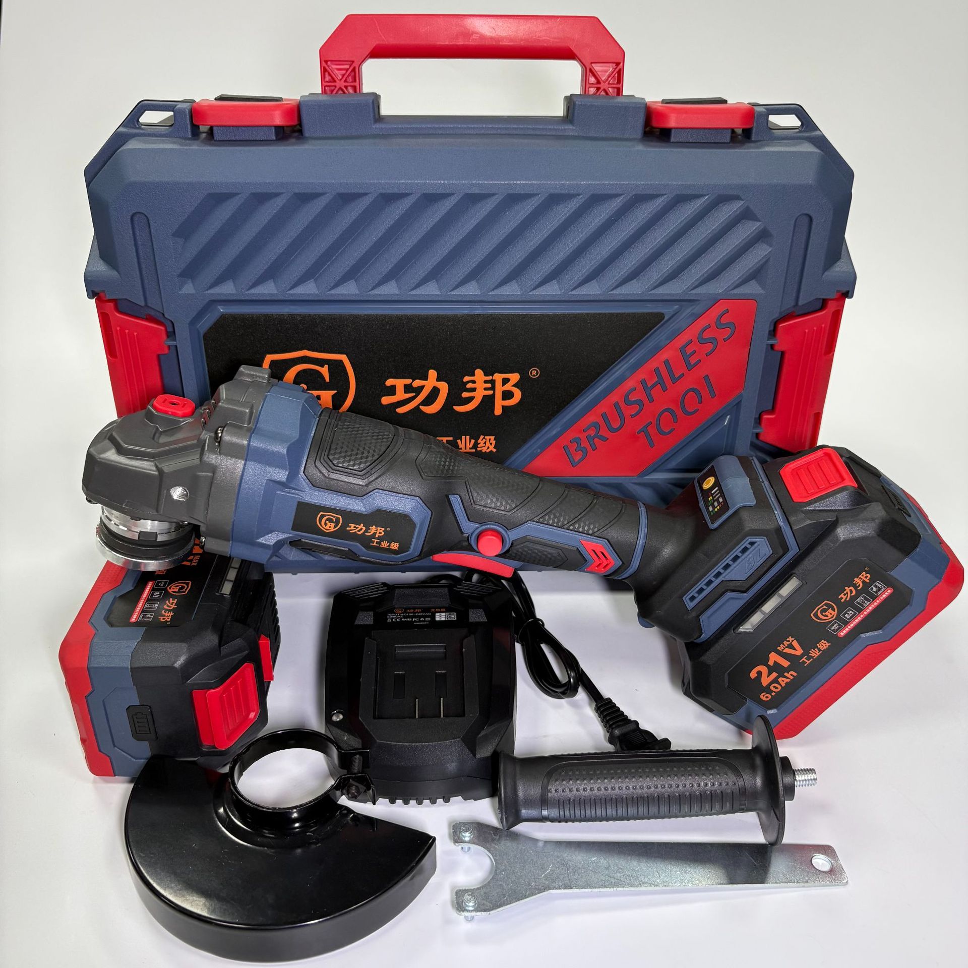 功邦工业级工具(工厂)功邦无刷125MM角磨机(真实2000电芯)