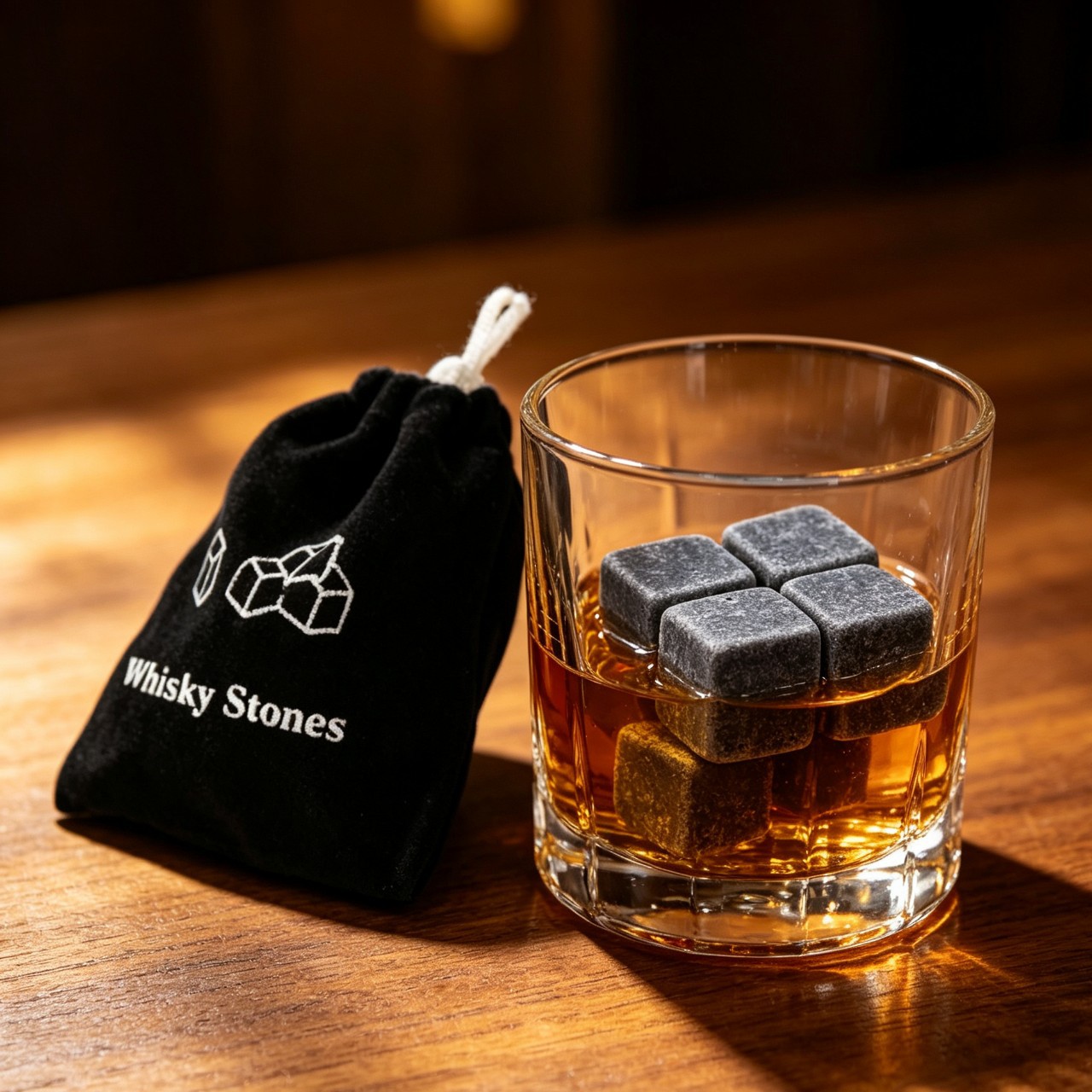 Source Manufacturer of Velvet Bags Containing 6 Whiskey Ice Stones, Natural Ice Stones, Whiskey Stones, Customizable Specifications