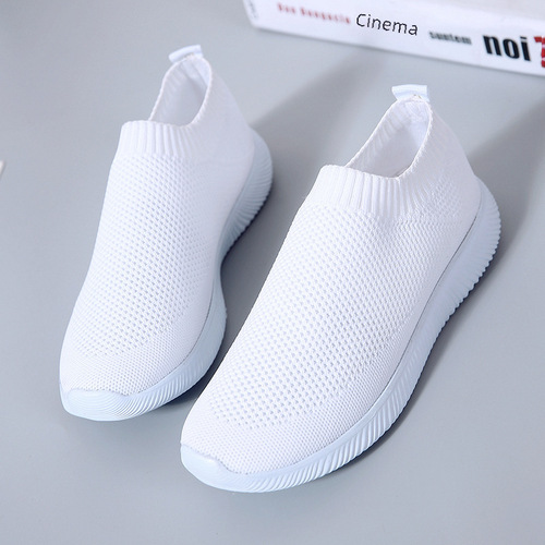  Summer Fashion Women's Sports Shoes Breathable Flyknit Material Cross-border Export AliExpress Single Shoes Personality Slow
