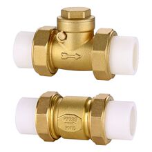 ppr止回阀铜卧立式双活接单向阀逆止自来水管表4/6分dn20/25热熔