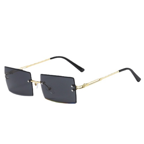 New square rimless sunglasses European and American summer fashion sunglasses hot wholesale metal retro trendy glasses