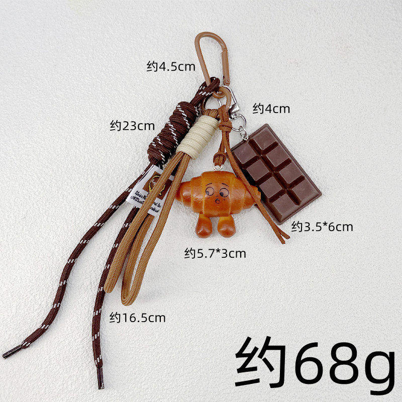 Comida de simulación de viento ins, bolsa de superficie de agua alcalina transfronteriza miu, colgante de chocolate, joyería, llavero de personalidad linda