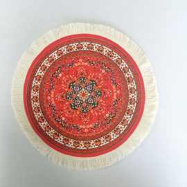 现货圆形流苏鼠标垫复古中东波斯摆件花瓶流苏垫文创纪念防烫杯垫