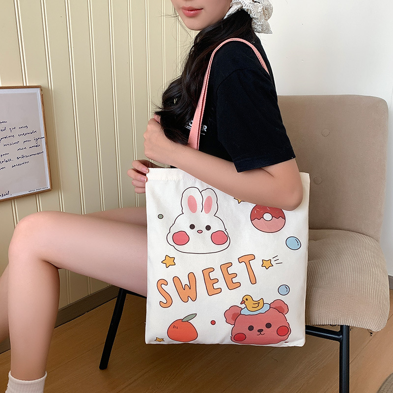 토끼, 곰, 오리 (지퍼 없음, 내부 포켓 없음, 양면 인쇄)