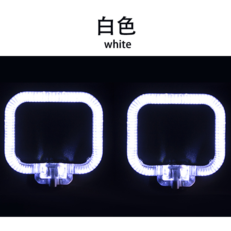 Fábrica al por mayor guía de luz Ángel ojo apertura 1,5 pulgadas cuadrado coche modificación doble lente de luz universal luz diurna