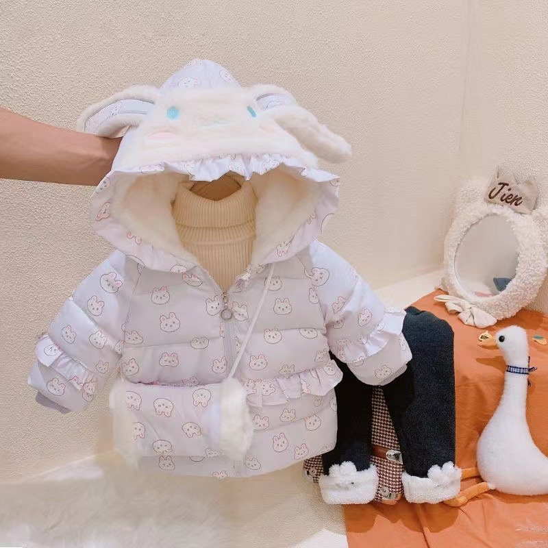 Niños, niños pequeños, niños, niñas, ropa de invierno, nuevo estilo, ropa de abrigo de felpa, top de bebé, linda chaqueta acolchada