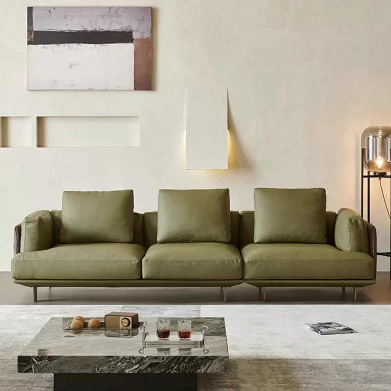 Campus编织布艺沙发意式极简现代设计师真皮转角沙发佛山家具工厂