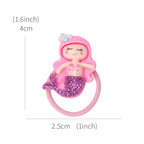 Cute cartoon mermaid rubber band, new baby marine animal hair band, hair band for little girls and children that does not hurt hair