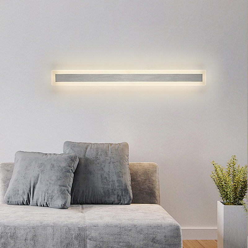 Long acrylic LED modern sconce for bed