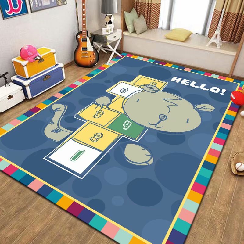 Alfombra para niños juego de rompecabezas tablero de ajedrez rejilla rayuela alfombra de piso dormitorio de dibujos animados tatami ventana Bahía creativa manta de noche