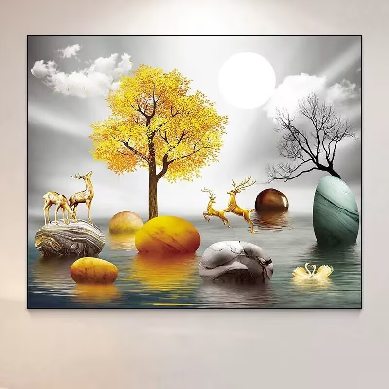 电表箱装饰画现代简约餐厅配电箱挂画遮挡开关盒电闸箱壁画|undefined