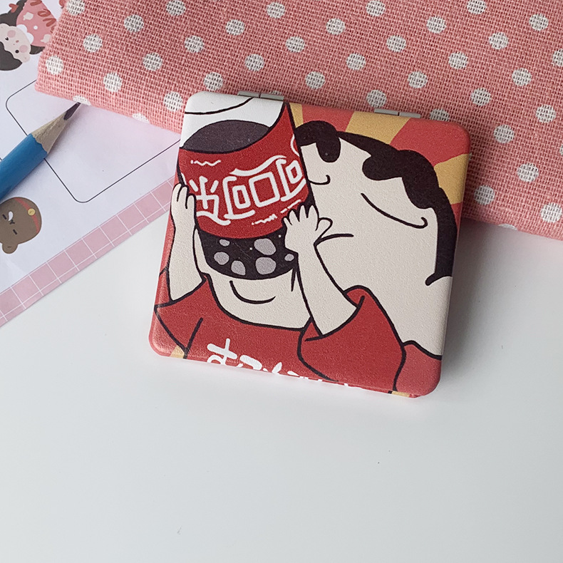 Crayón pequeño nuevo espejo de fábrica directamente para portátil plegable espejo de maquillaje estudiantes de mano comedor lindos bolsos nuevos