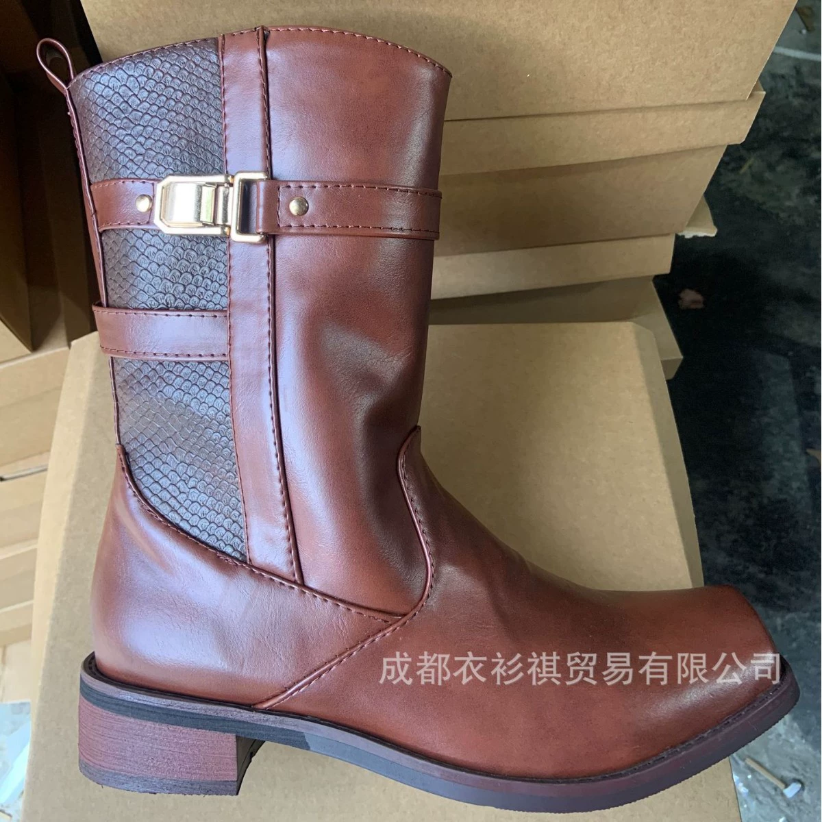 Wish Внешняя торговля новая зимняя шитая обувь европейская и американская кисточка сапоги мужская круглая голова шва дышащая Martin сапоги