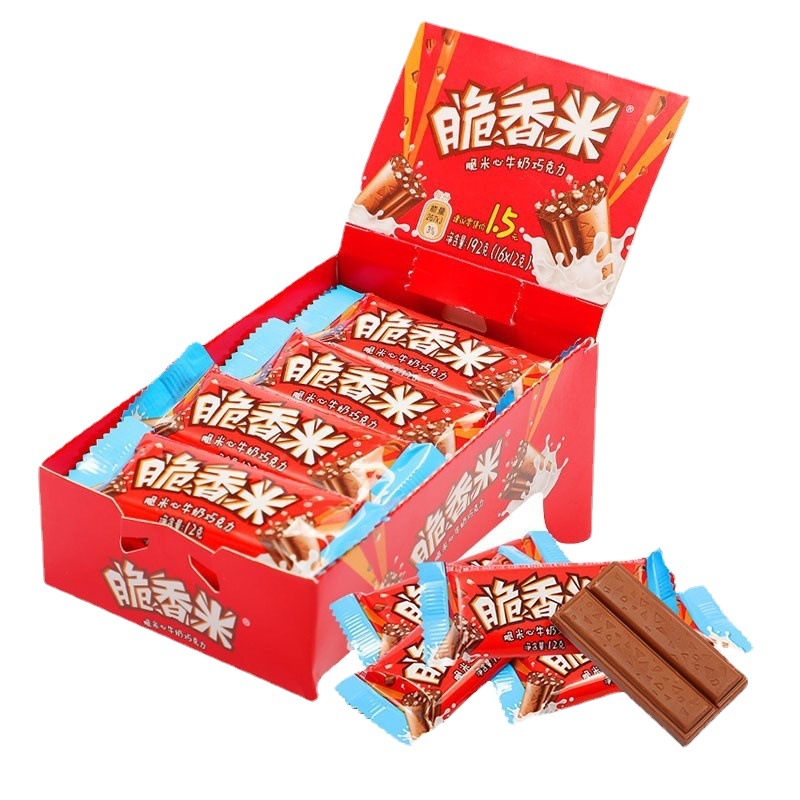 脆香米夹心牛奶巧克力192g儿童糖果喜糖网红休闲零食超市食品批发