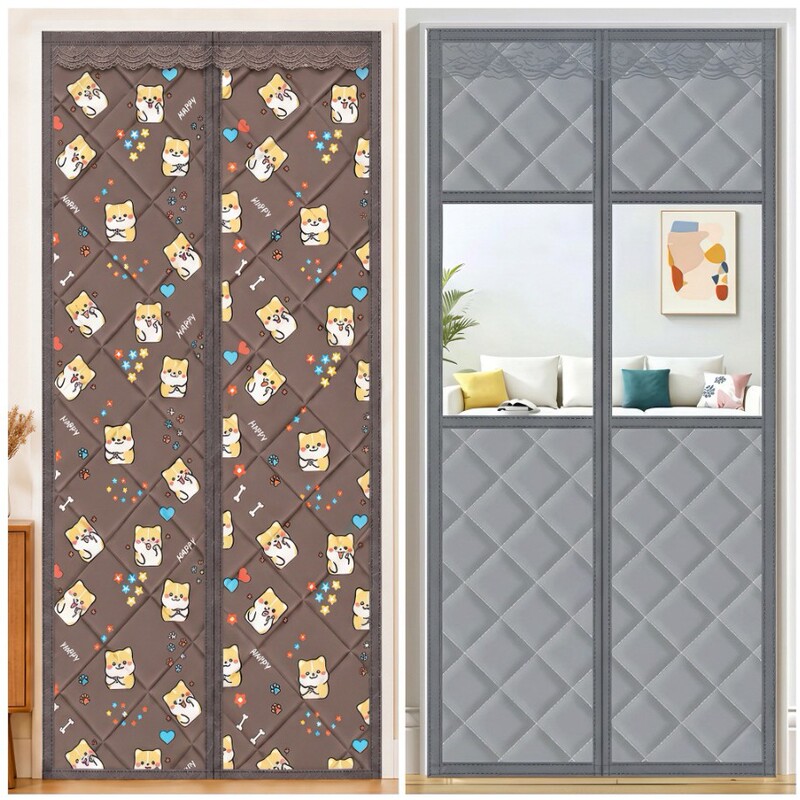 Cross-border export, thickened winter cotton door curtain for home use, providing warmth, wind protection, air conditioning separation, sealing, insulation, and soundproofing