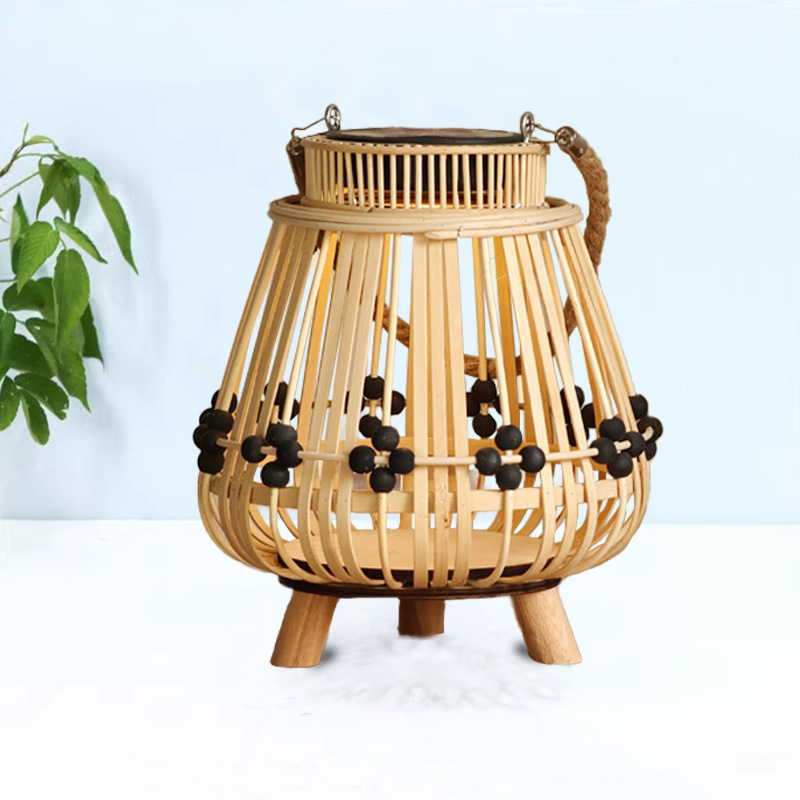 Lámparas de viento de caña retrógradas personalizadas candelabro LED linterna solar hotel patio paisajismo decoración de la atmósfera de la luz