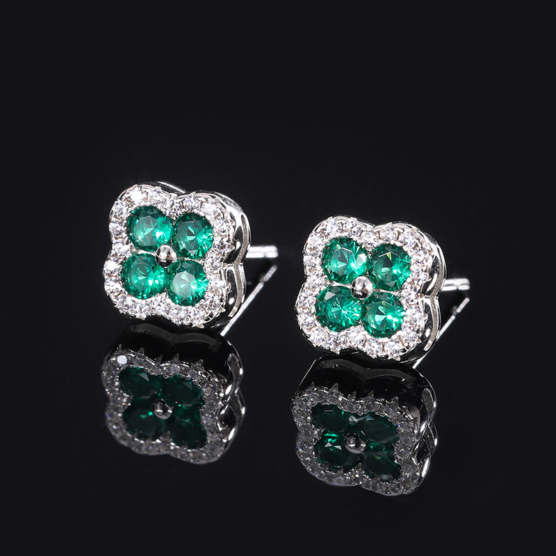 2024 Zhuangshengsheng Jewelry Cobre Empaquetado independiente Flor Color Treasure Retro Simple Daily Pendientes para mujer