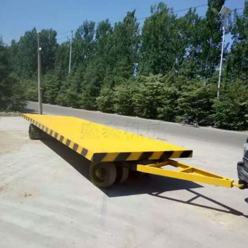 牵引平板拖车 大吨位货物厂房车间搬运车四轮转向重型吨平板拖车